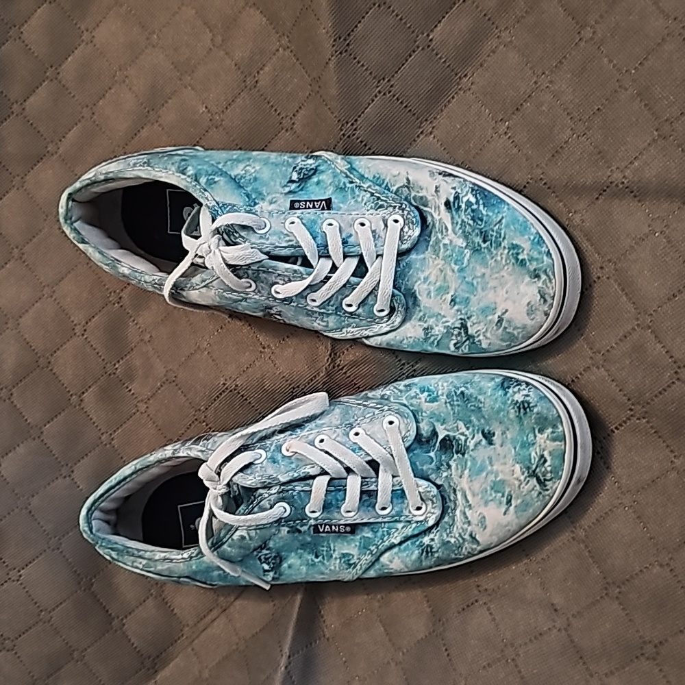 VANS, ocean marble blue sneakers size 8